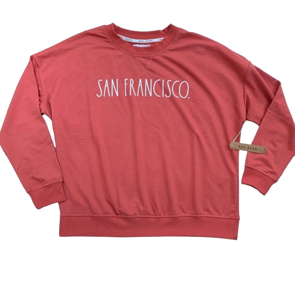 NWT Rae Dunn Women’s Spell Out San Francisco Sweatshirt Size Large - Picture 1 of 11
